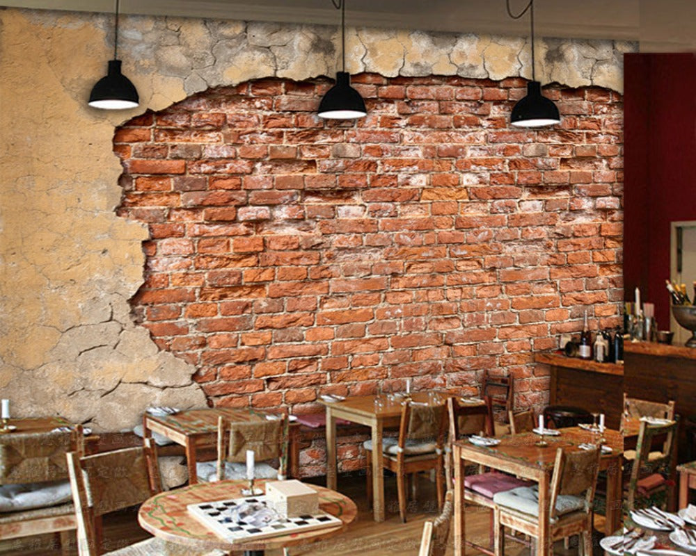 3D Wallpaper Retro Internet Cafe Bar